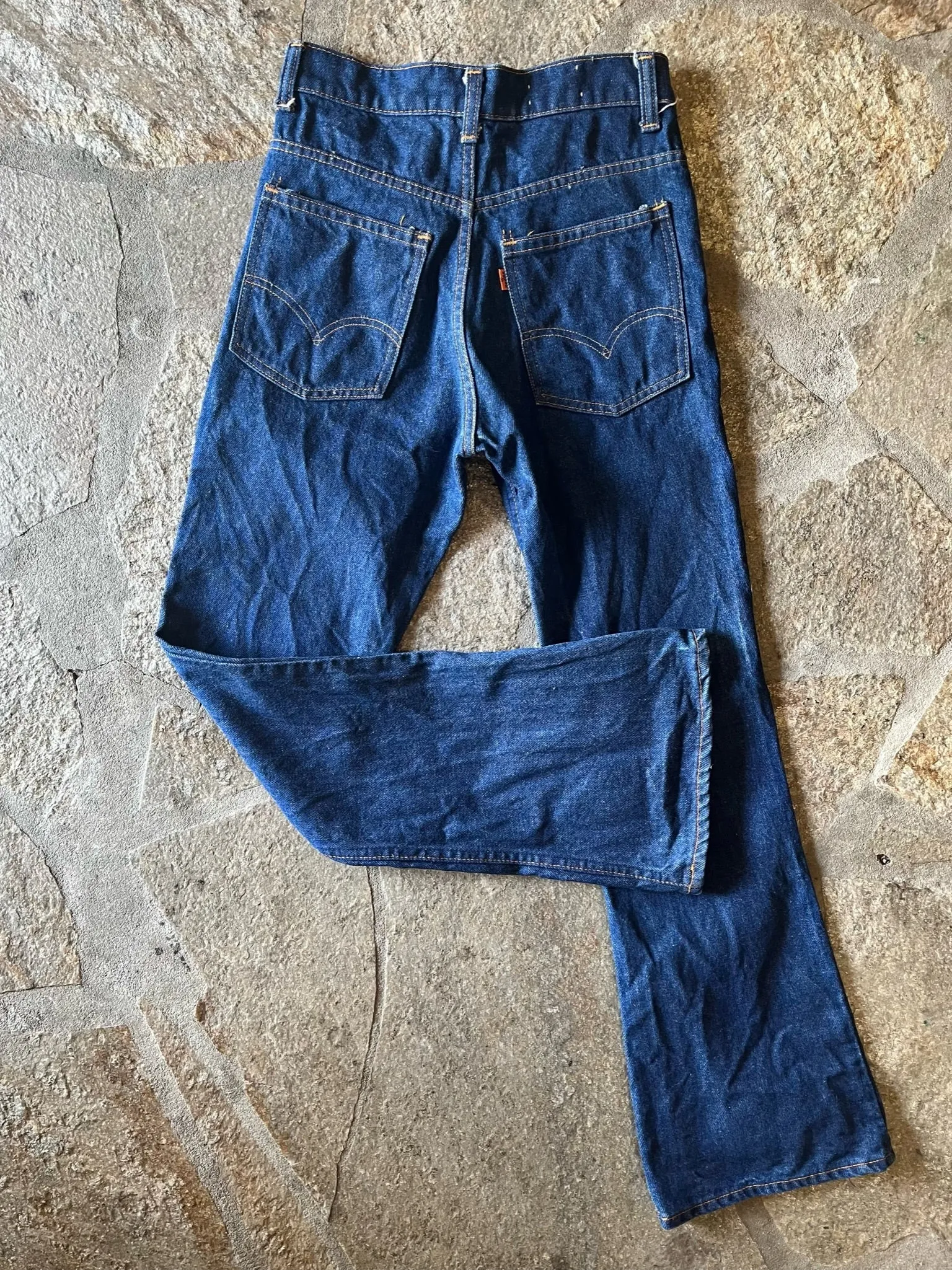 1980 Levis Orange Tab Flared Dark Washed Denim Jeans