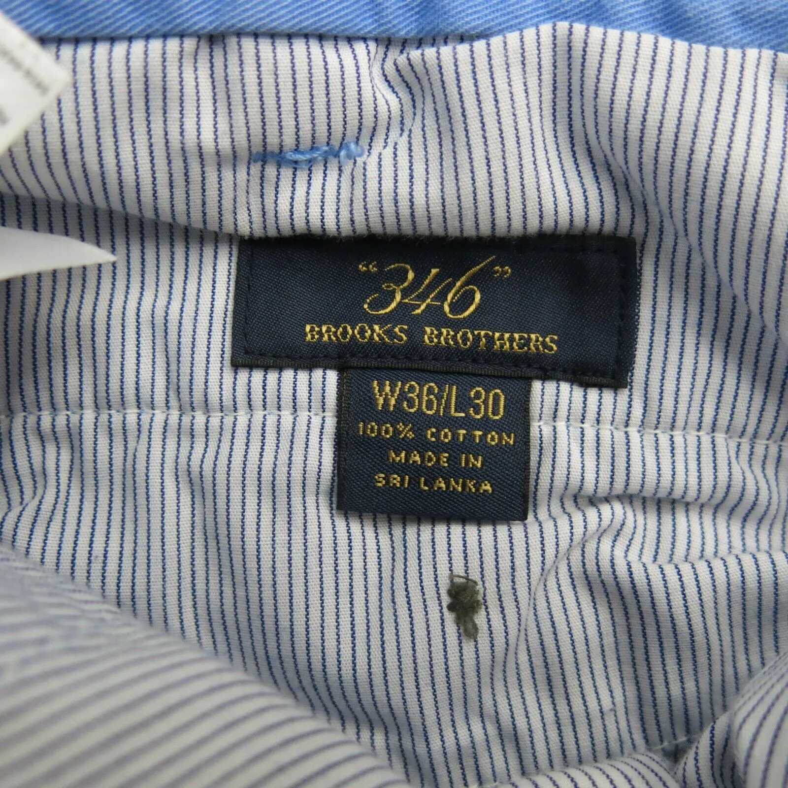 346 Brooks Brothers Pants Mens W36XL30 Blue Chino Straight Leg 100% Cotton