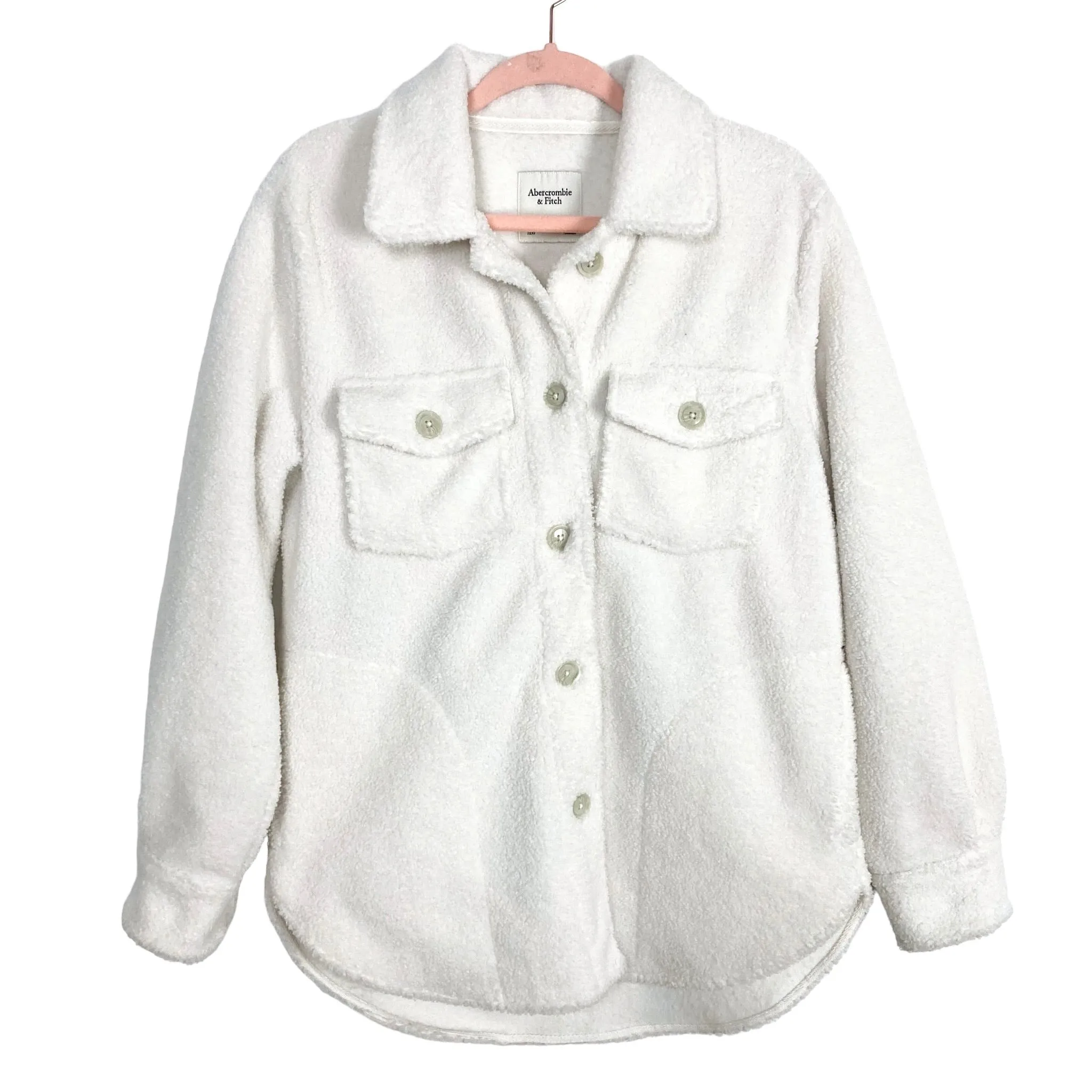 Abercrombie & Fitch Cream Button Front Shacket- Size M