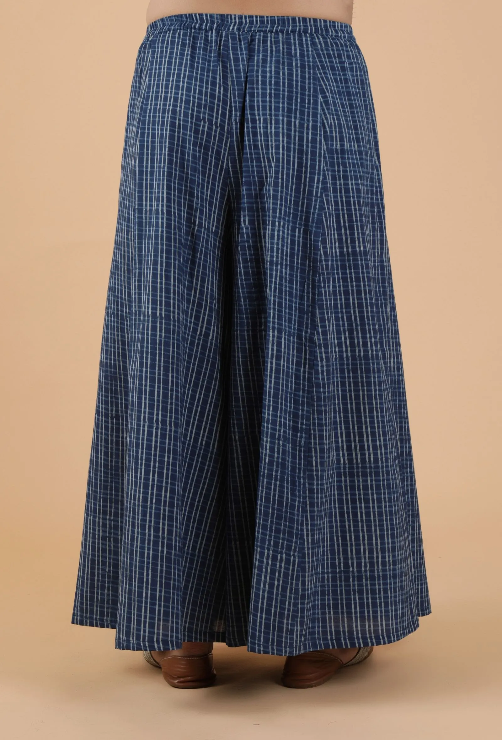 Adya Indigo Checkered Palazzo Pants