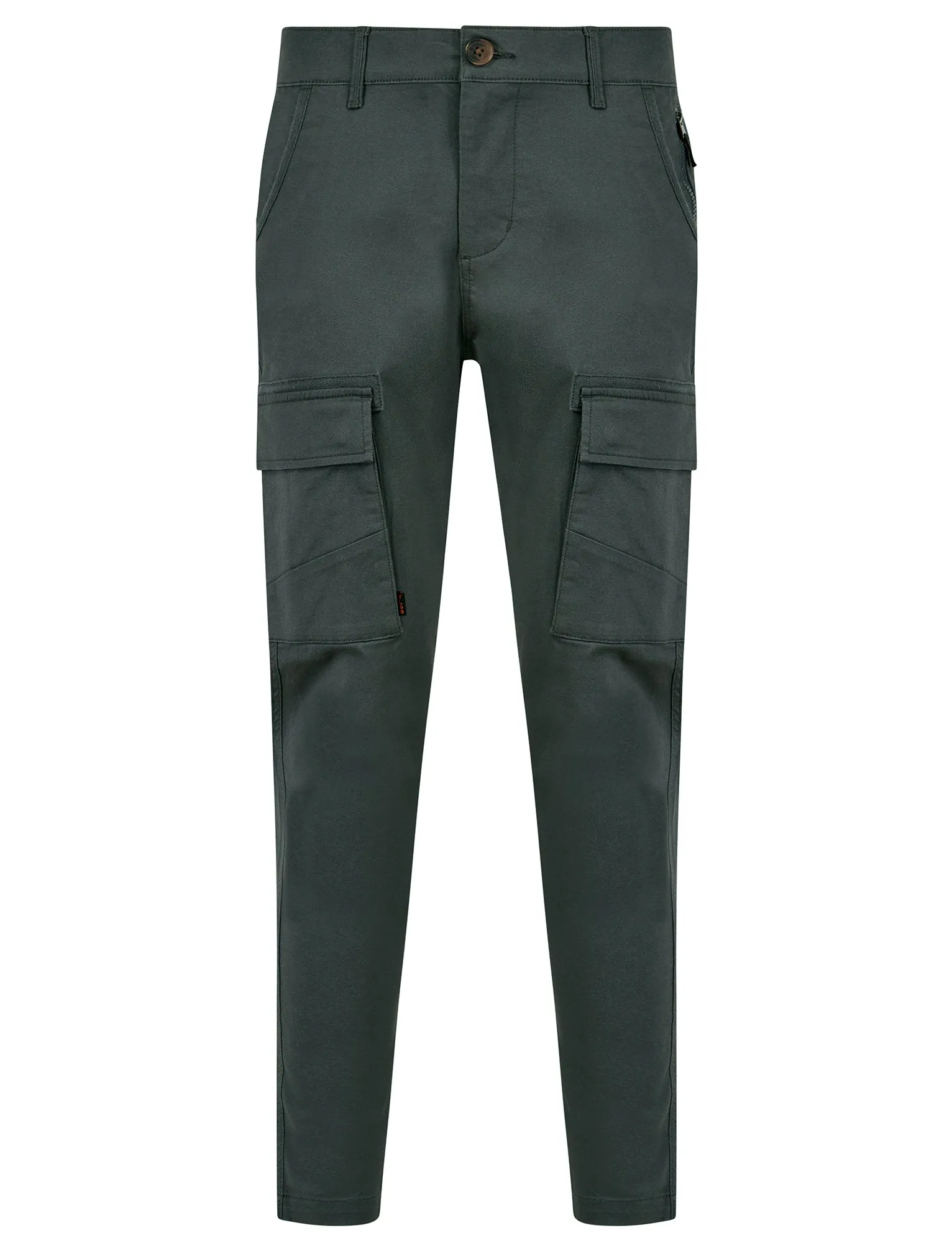 Almagro Stretch Cotton Blend Multi-Pocket Cargo Trousers in Asphalt Grey- Tokyo Laundry