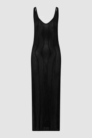 Amalfi Knit Strap Dress Black