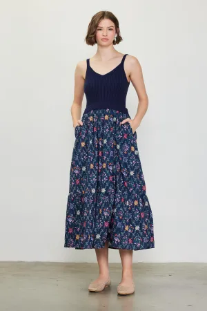 Amelia Floral Print Midi Dress