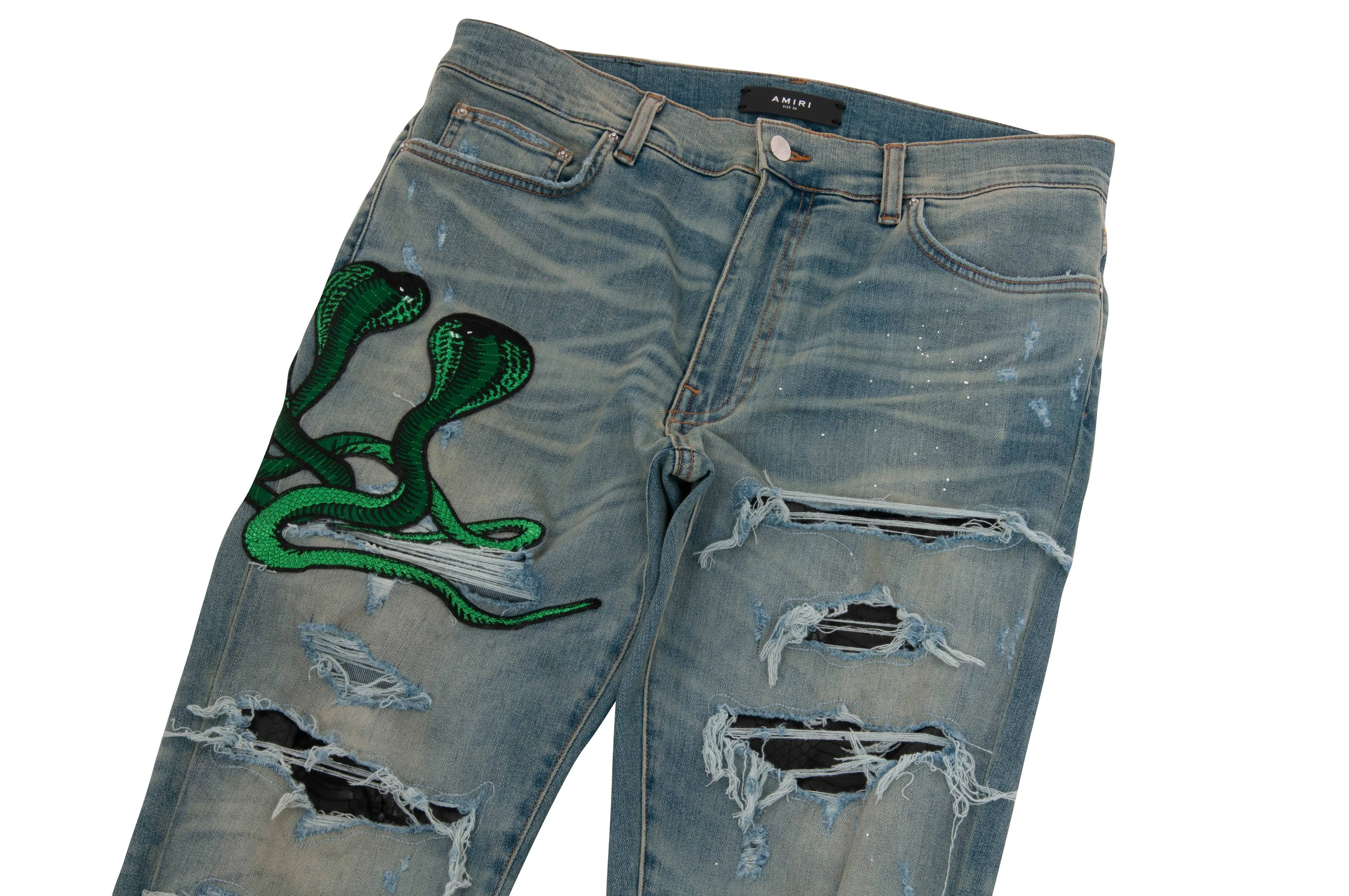 Art Patch Snake Jean