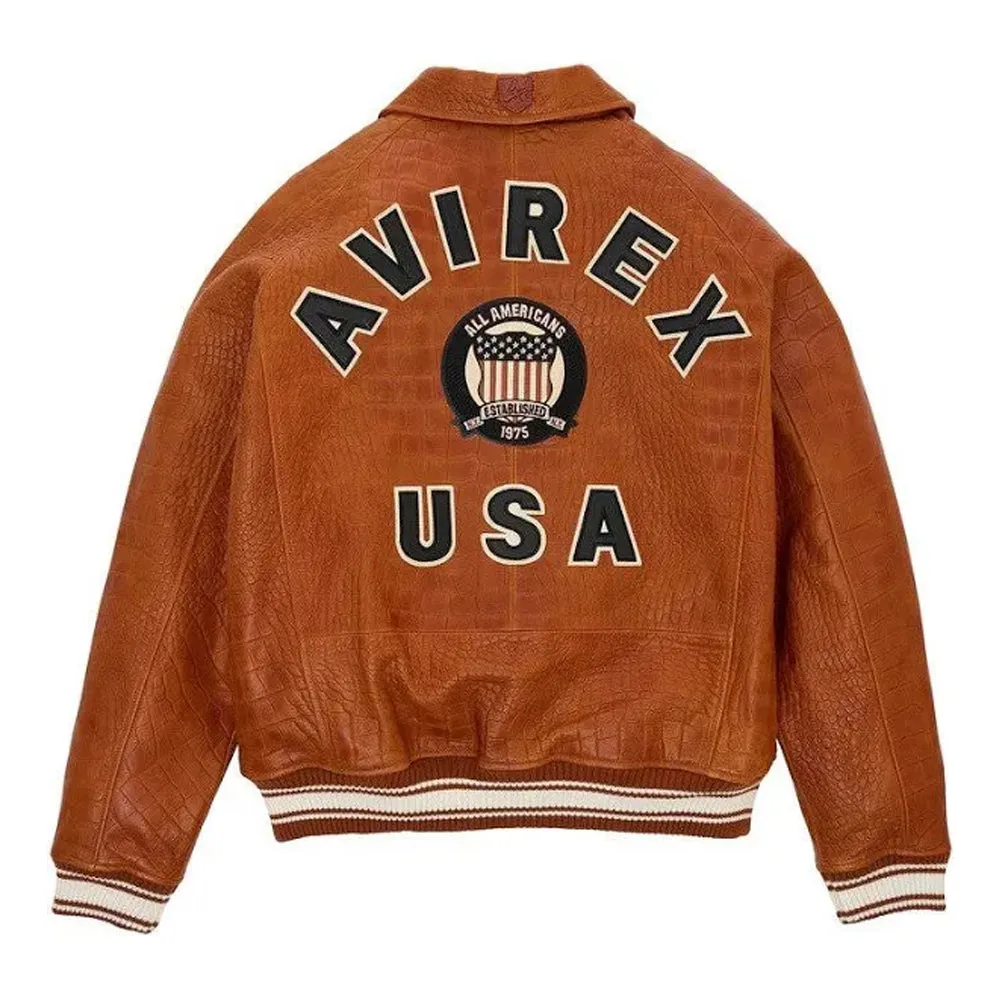 Avirex Icon Crocodile Leather Jacket