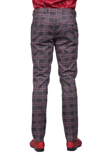 Barabas CP157 Madmighty Plaid Pants Grey/Pink