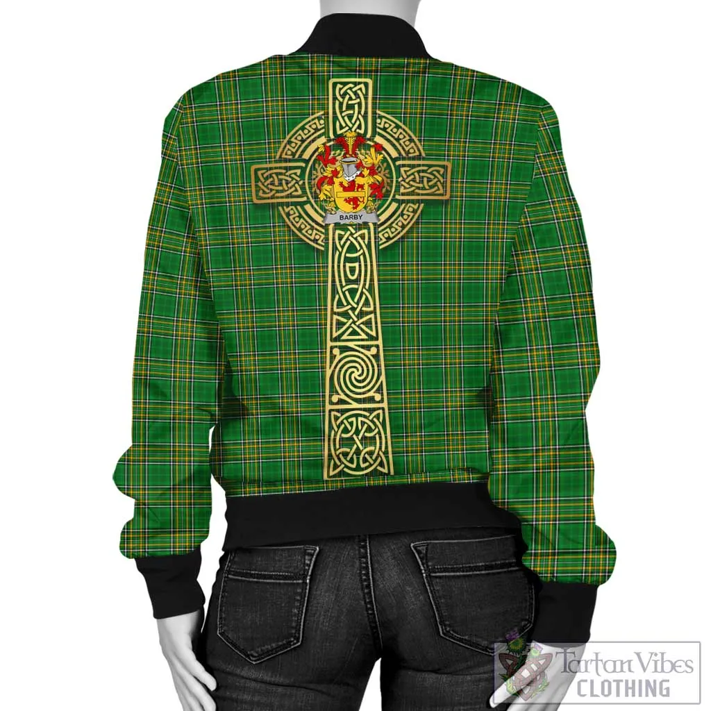 Barby Irish Clan Tartan Bomber Jacket with Coat of Arms Celtic Tree of Life Style