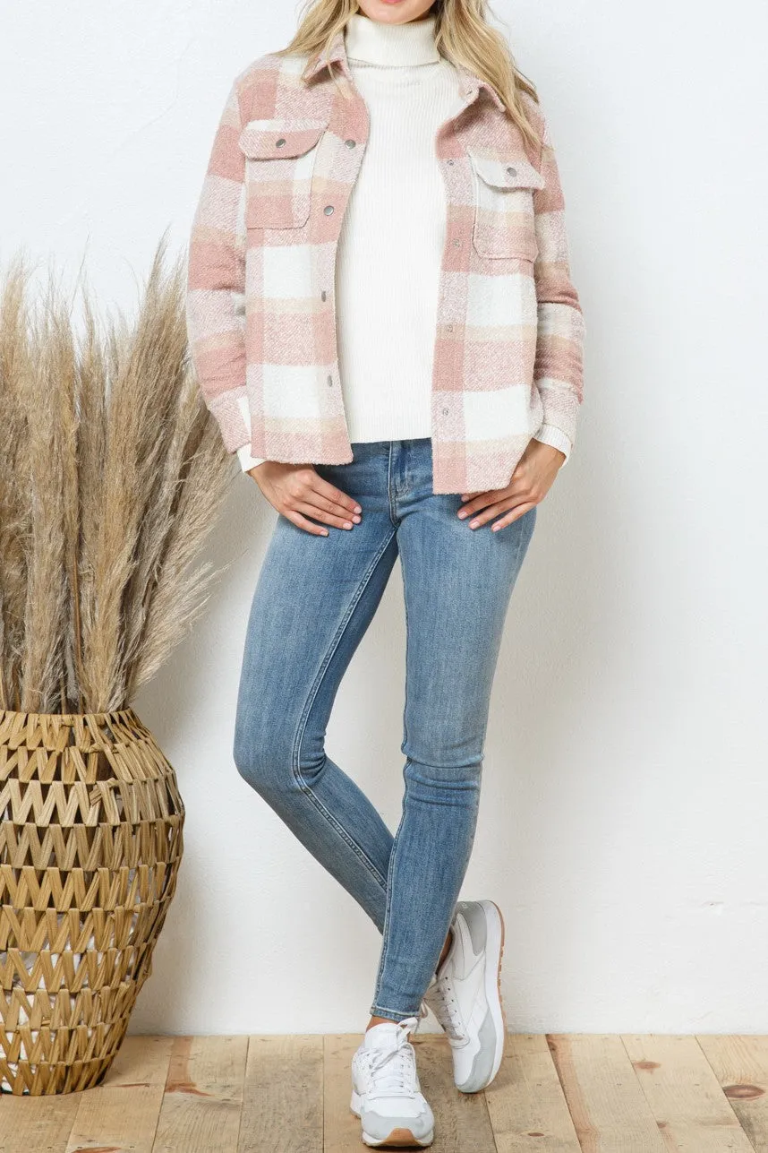 Bella Boucle Plaid Shirt Jacket