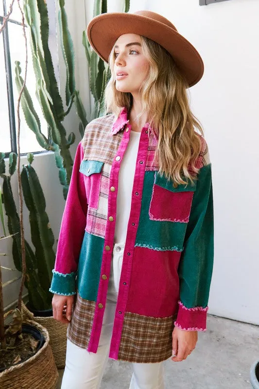 Big Star Magenta Patchwork Jacket