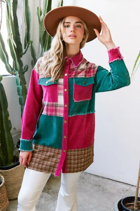 Big Star Magenta Patchwork Jacket