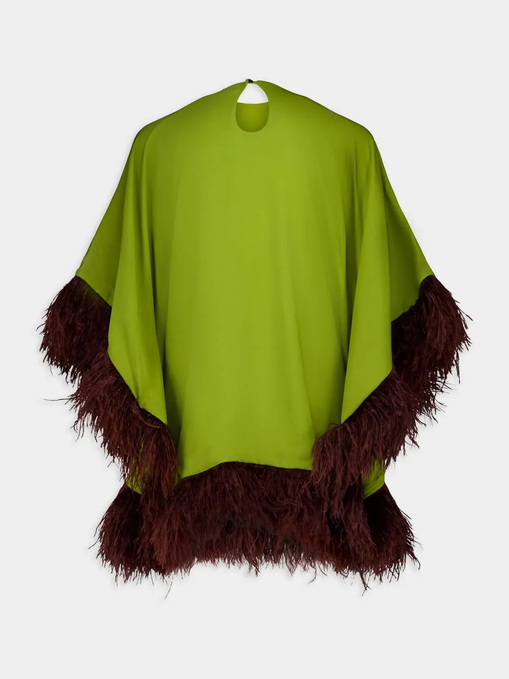 Blanca Embroidered Poncho with Feathers