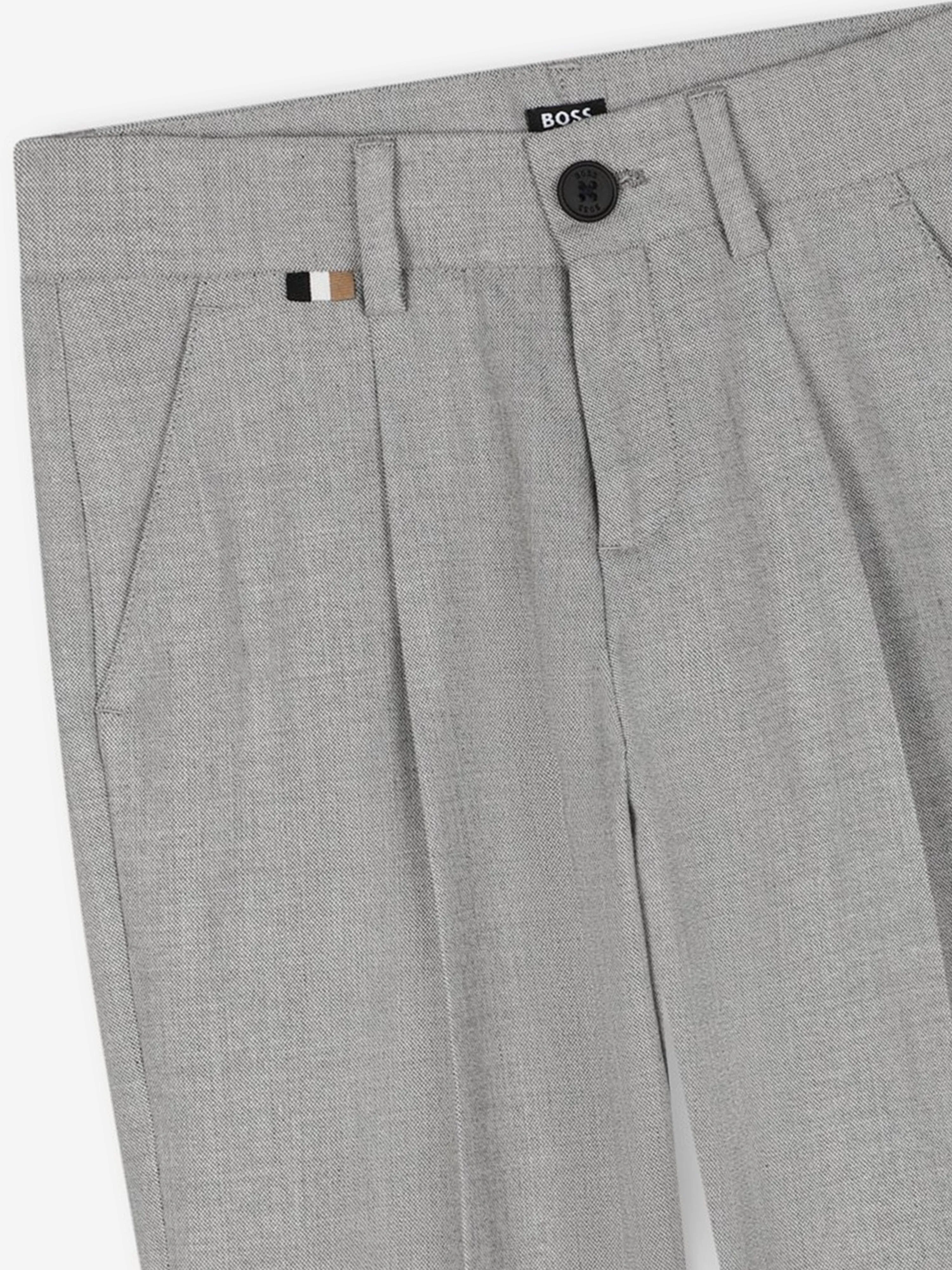 BOSS Boys Suit Trousers in Grey