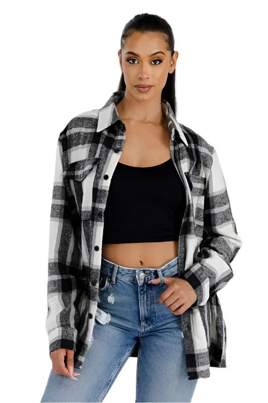 Boyfriend Oversized Soft Flannel Shacket 5 Colors