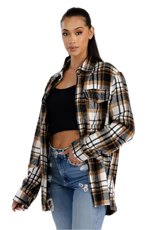 Boyfriend Oversized Soft Flannel Shacket 5 Colors