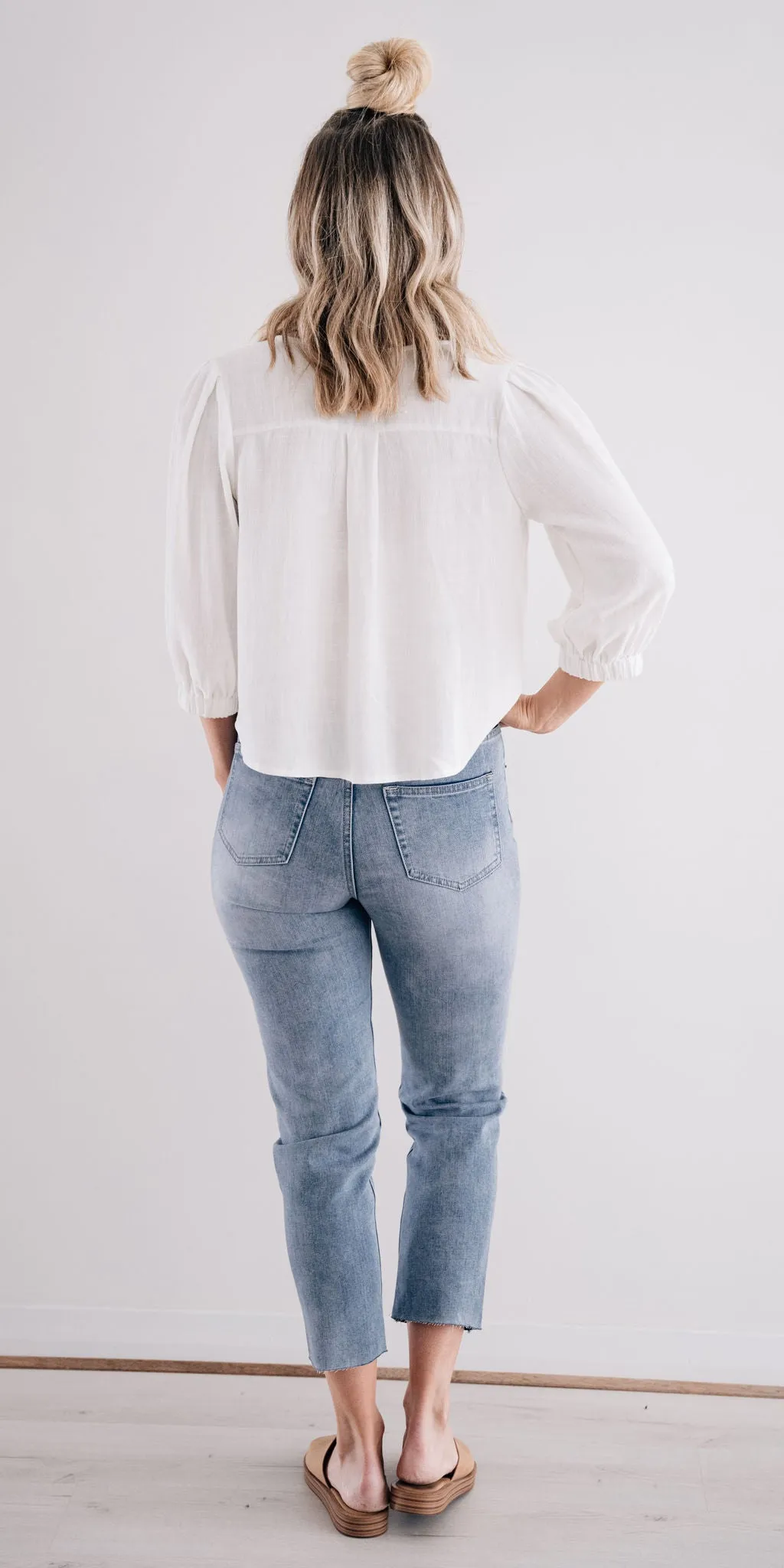 Brie linen top - white