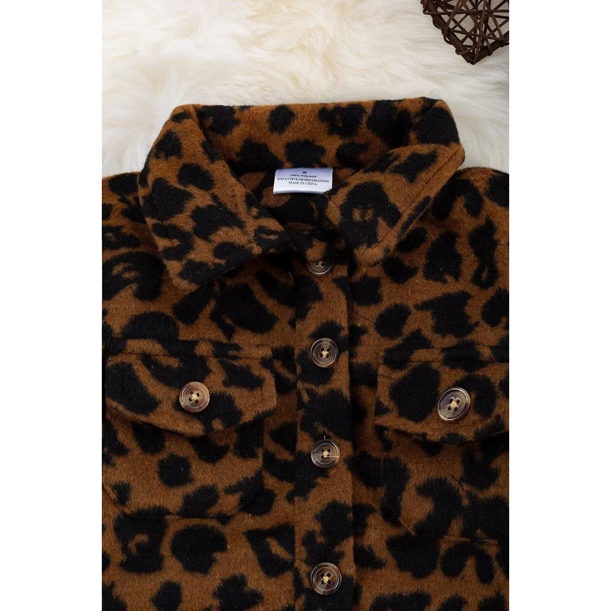 Brown Leopard Printed Shacket.