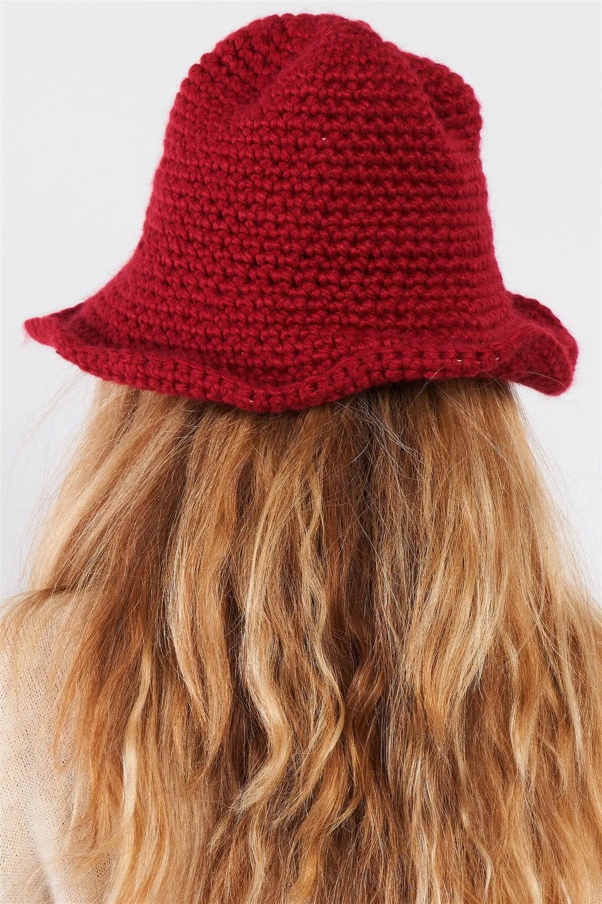 Burgundy Wide Brim Woven Panama Hat