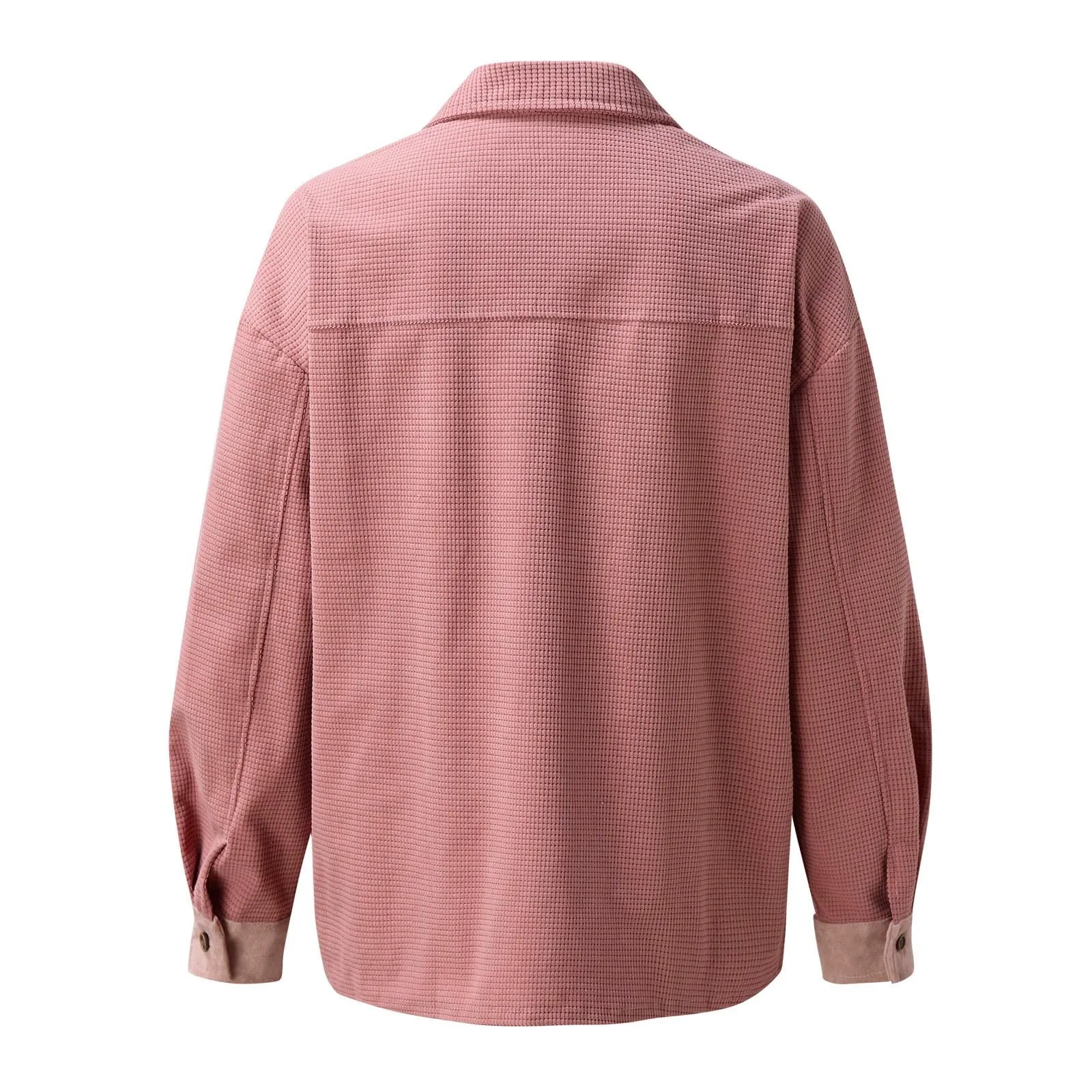 Button Down Color Contrast Mauve / Grey Shacket