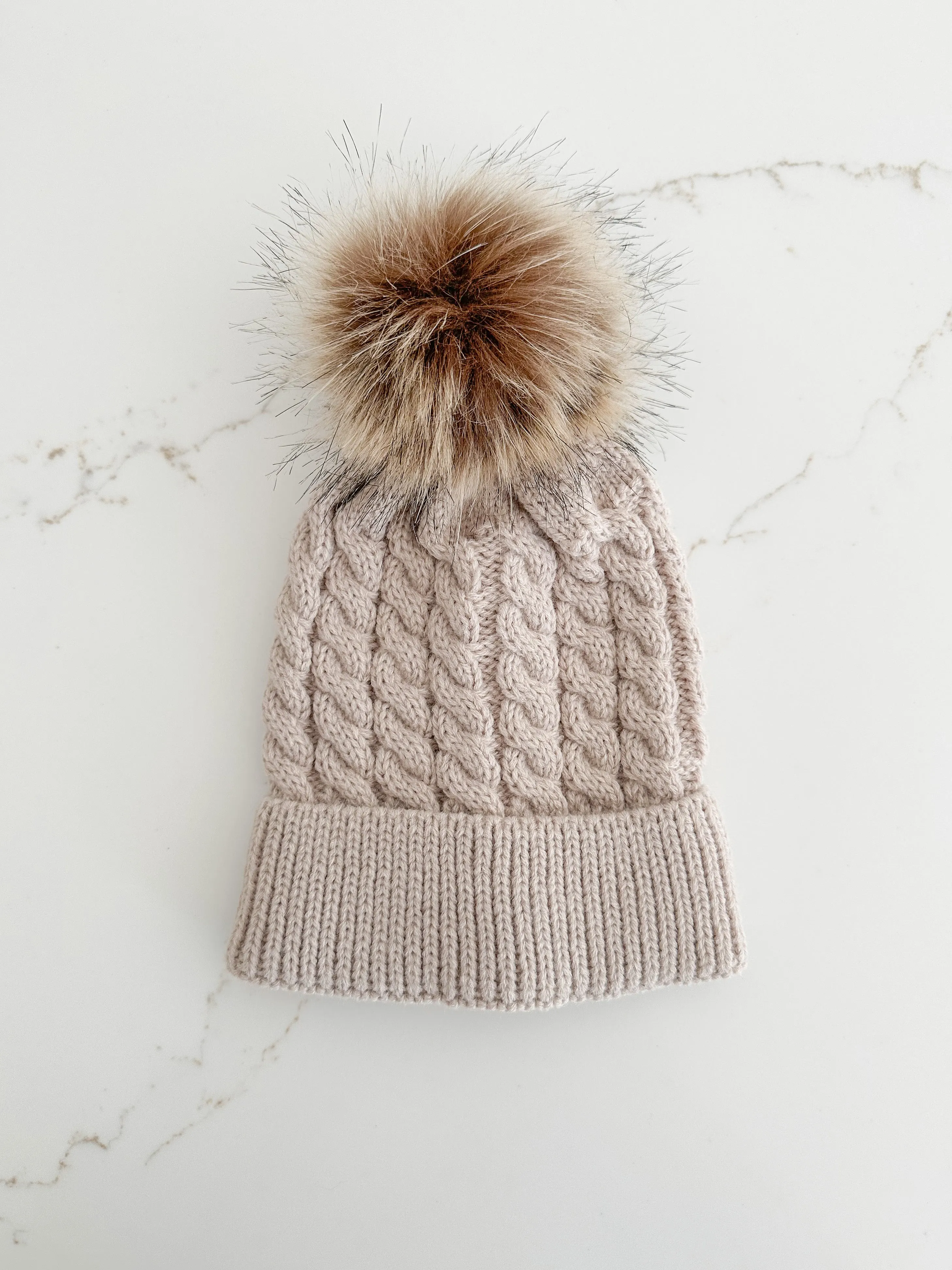 Cable Knit Hat- Oat