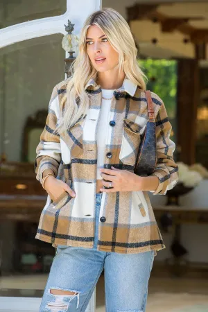 CAMEL   IVORY FLANNEL SHACKET