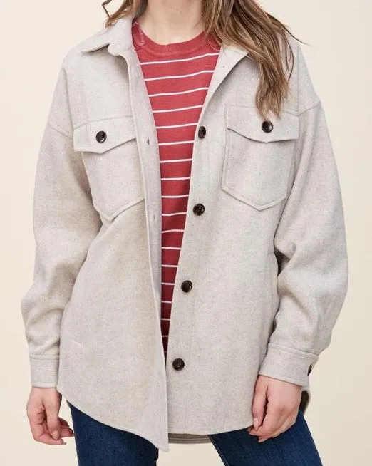 Chloe Shacket/Jacket- Oatmeal