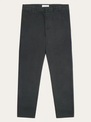 CHUCK regular flannel herringbone chinos - GOTS/Vegan - Gray Pinstripe