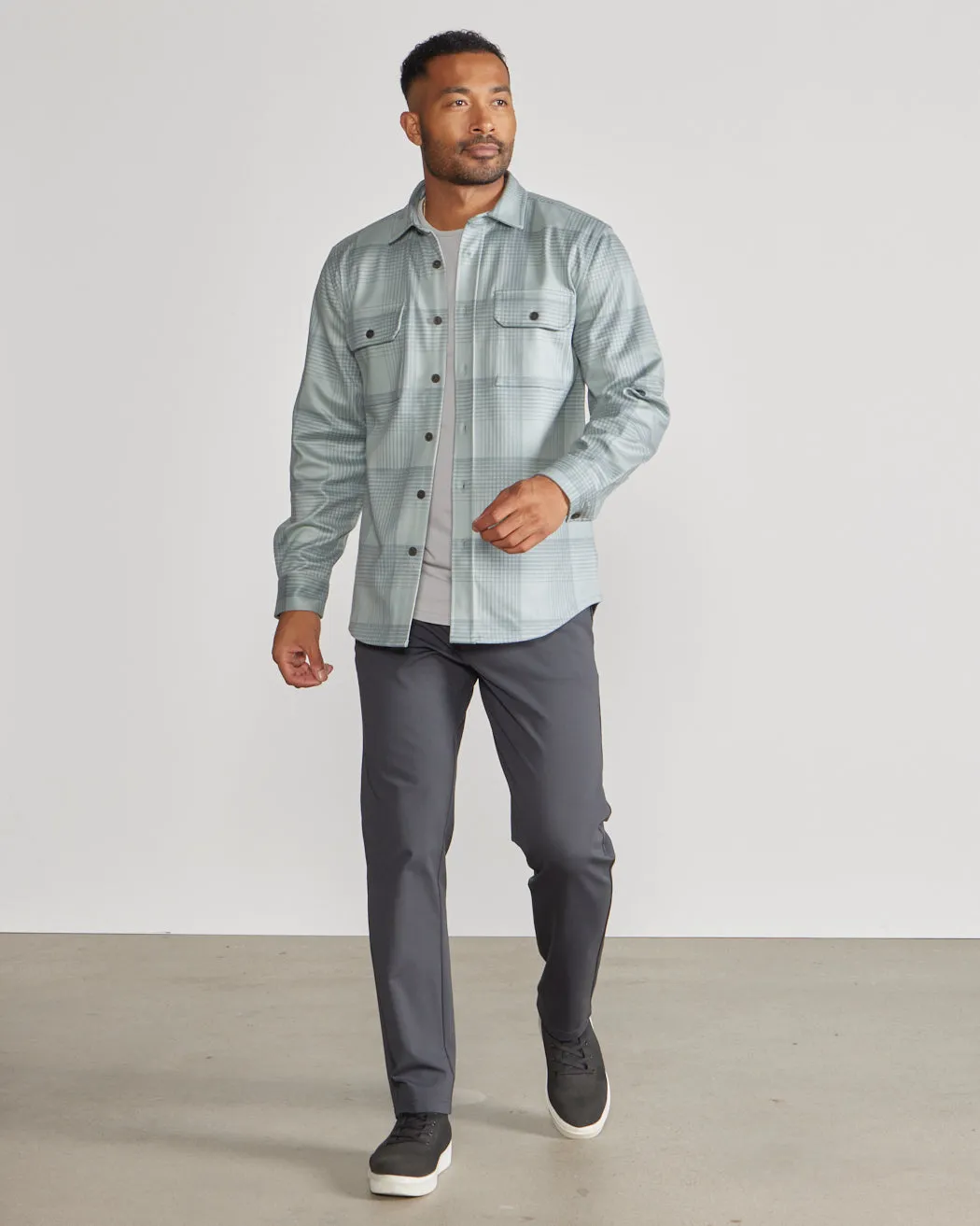 Coastal Overshirt - Grid Plaid