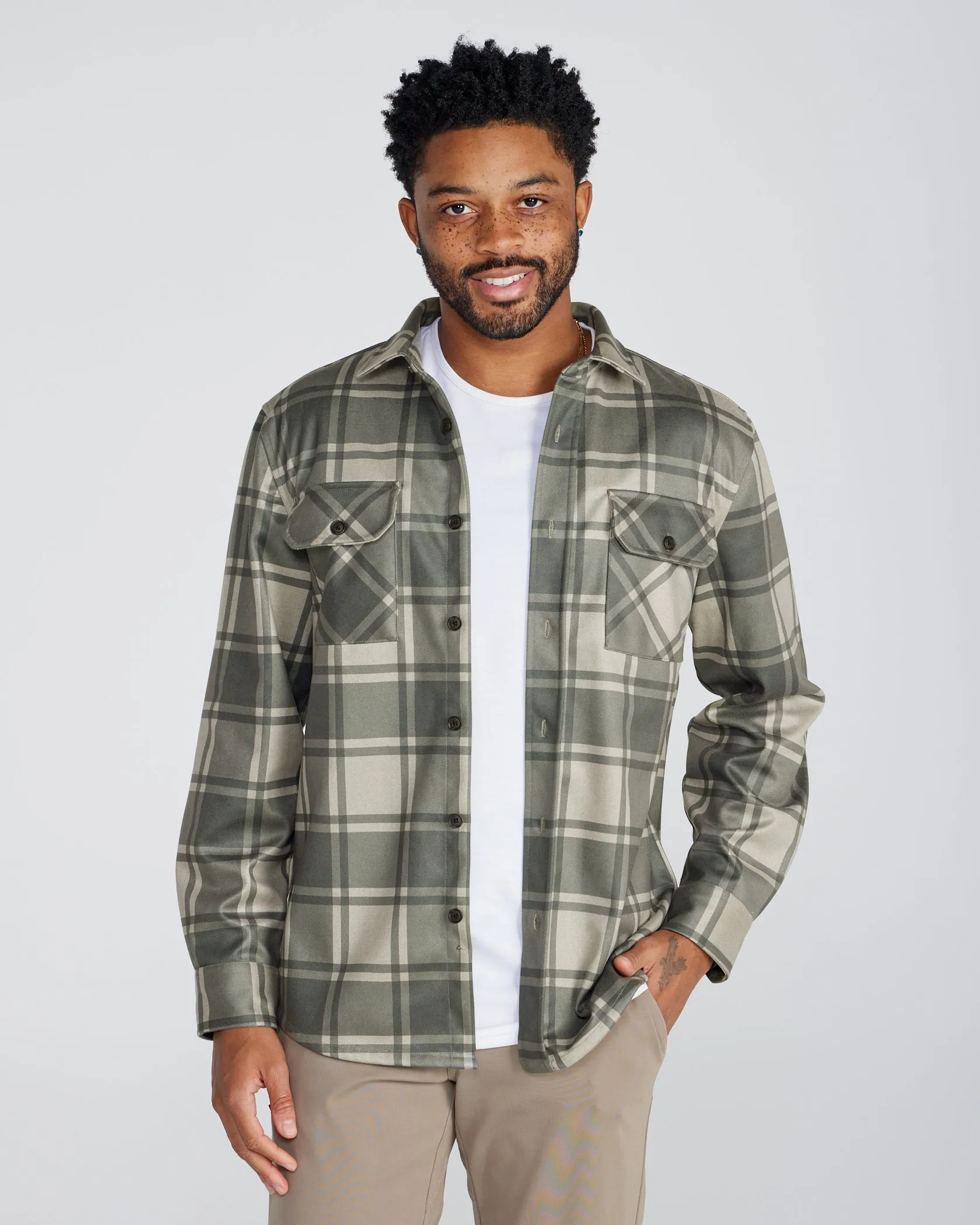 Coastal Overshirt - Grid Plaid