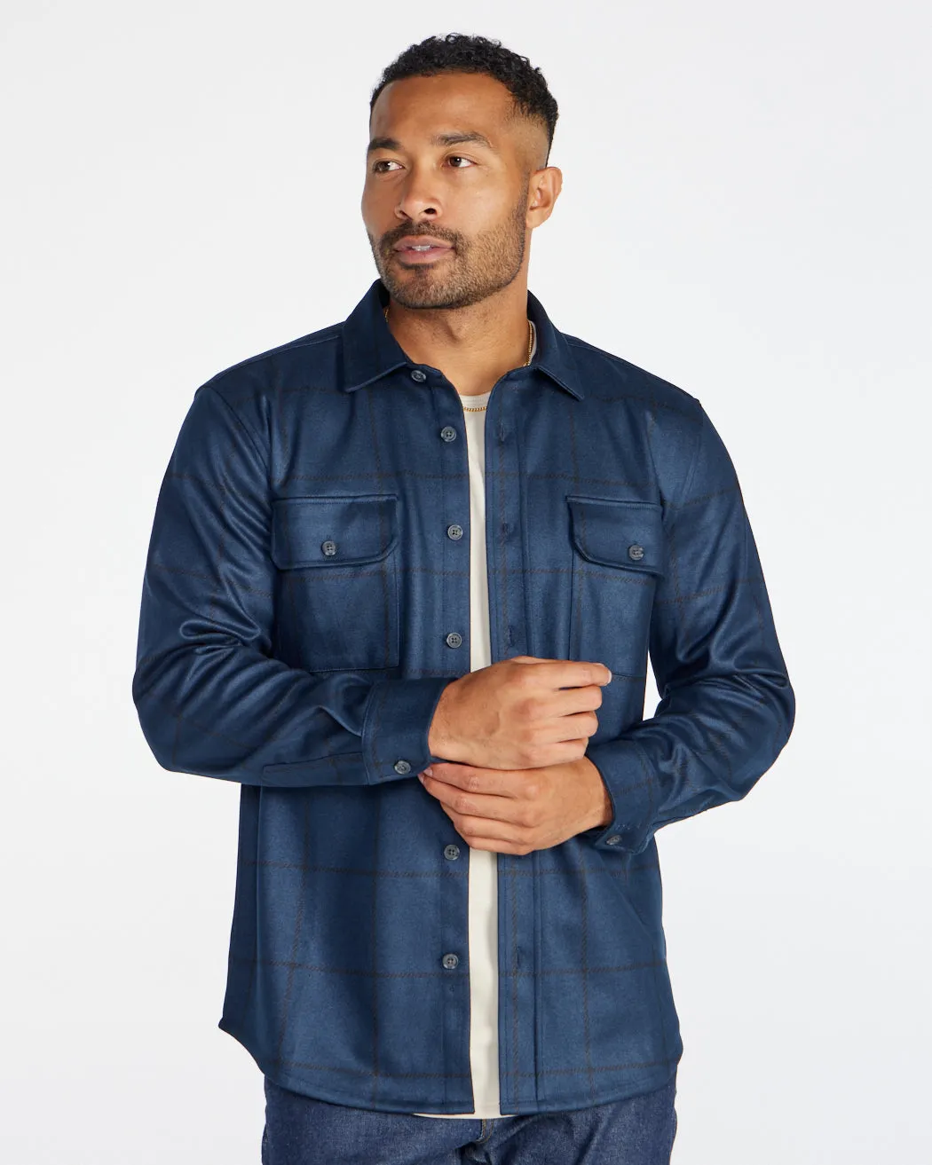 Coastal Overshirt - Grid Plaid