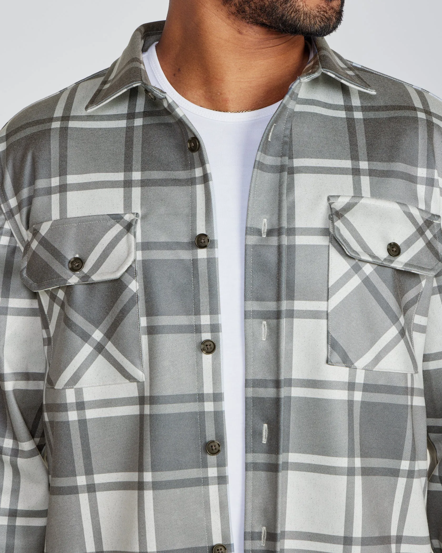 Coastal Overshirt - Grid Plaid