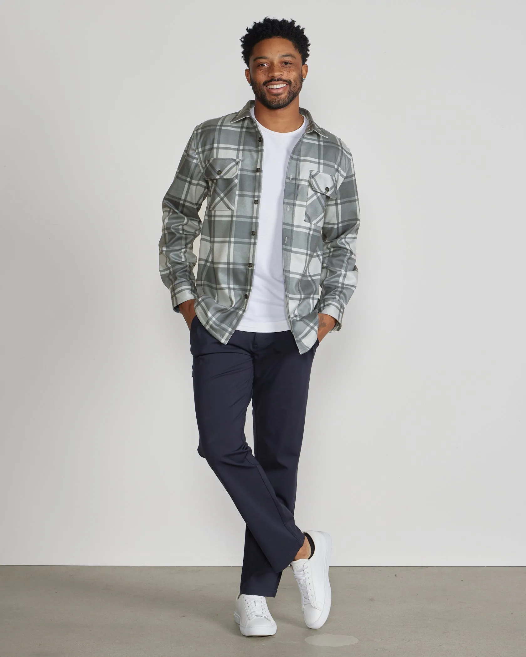 Coastal Overshirt - Grid Plaid