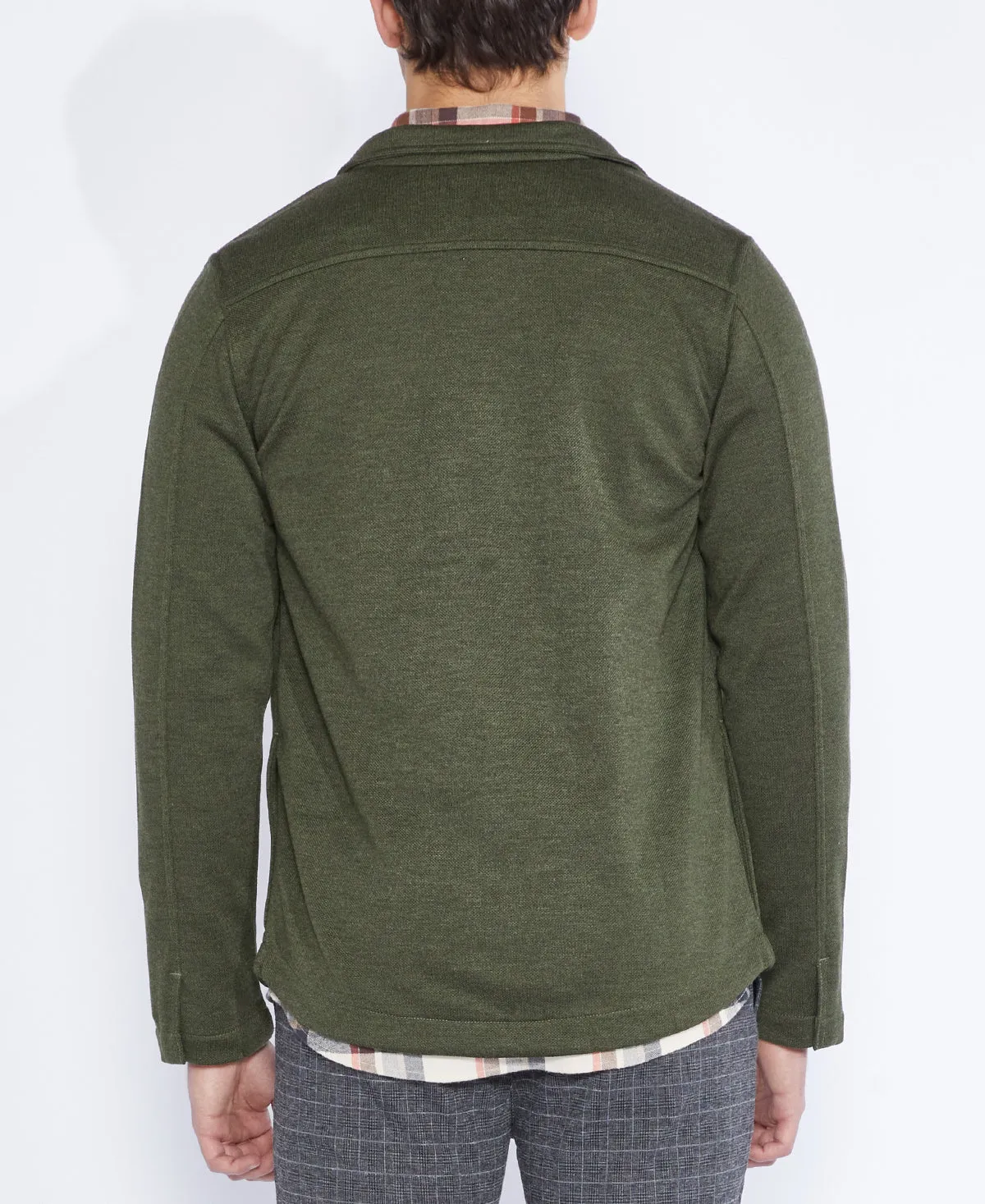 Cole Knit Shirt Jacket (Heather Dark Olive)