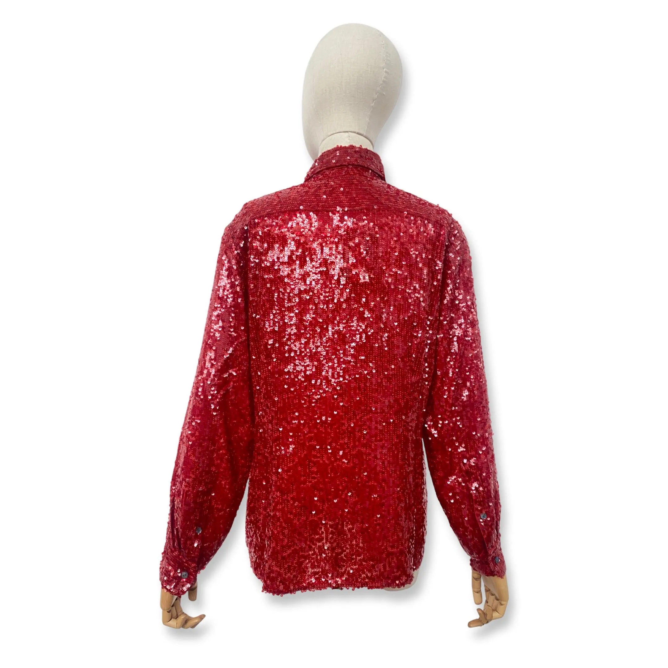 Cooper Shacket in Ruby Sequin