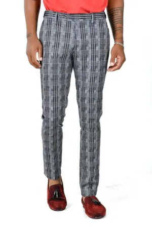 CP139 I BARABAS PLAID PANTS SLIM FIT I BLACK -GREY