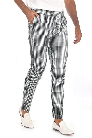 CP92 I BARABAS PLAID PANTS SLIM FIT I BLACK -WHITE