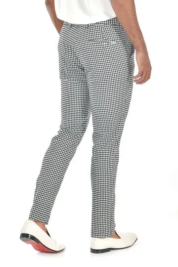 CP92 I BARABAS PLAID PANTS SLIM FIT I BLACK -WHITE