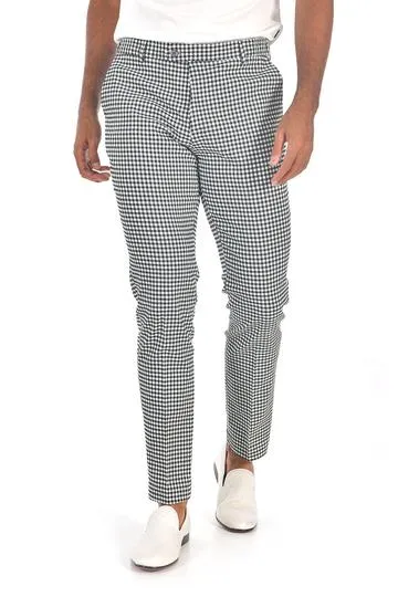 CP92 I BARABAS PLAID PANTS SLIM FIT I BLACK -WHITE