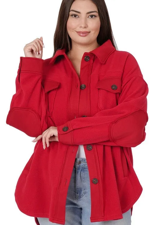 Curvy Girl Simone Red Shacket