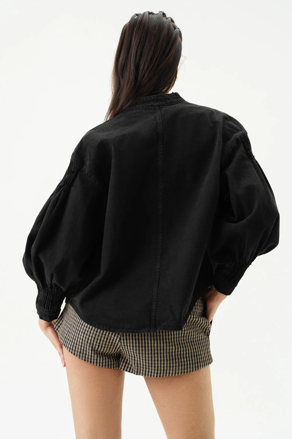 Dark Coal Stylized Biker Jacket