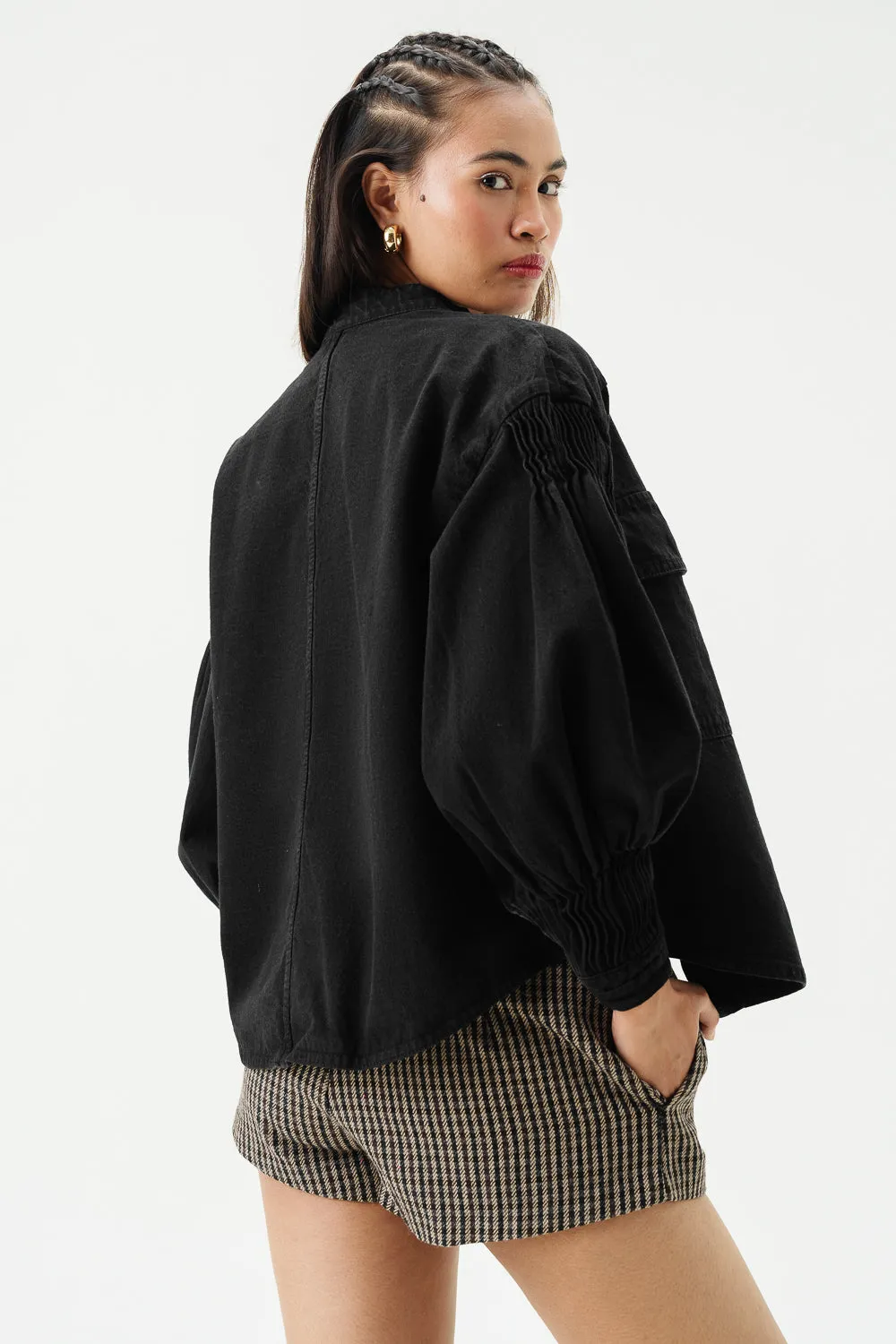 Dark Coal Stylized Biker Jacket