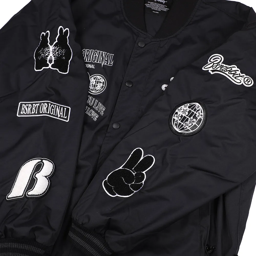 DFR LOGO PATCH VARSITY JACKET BLACK