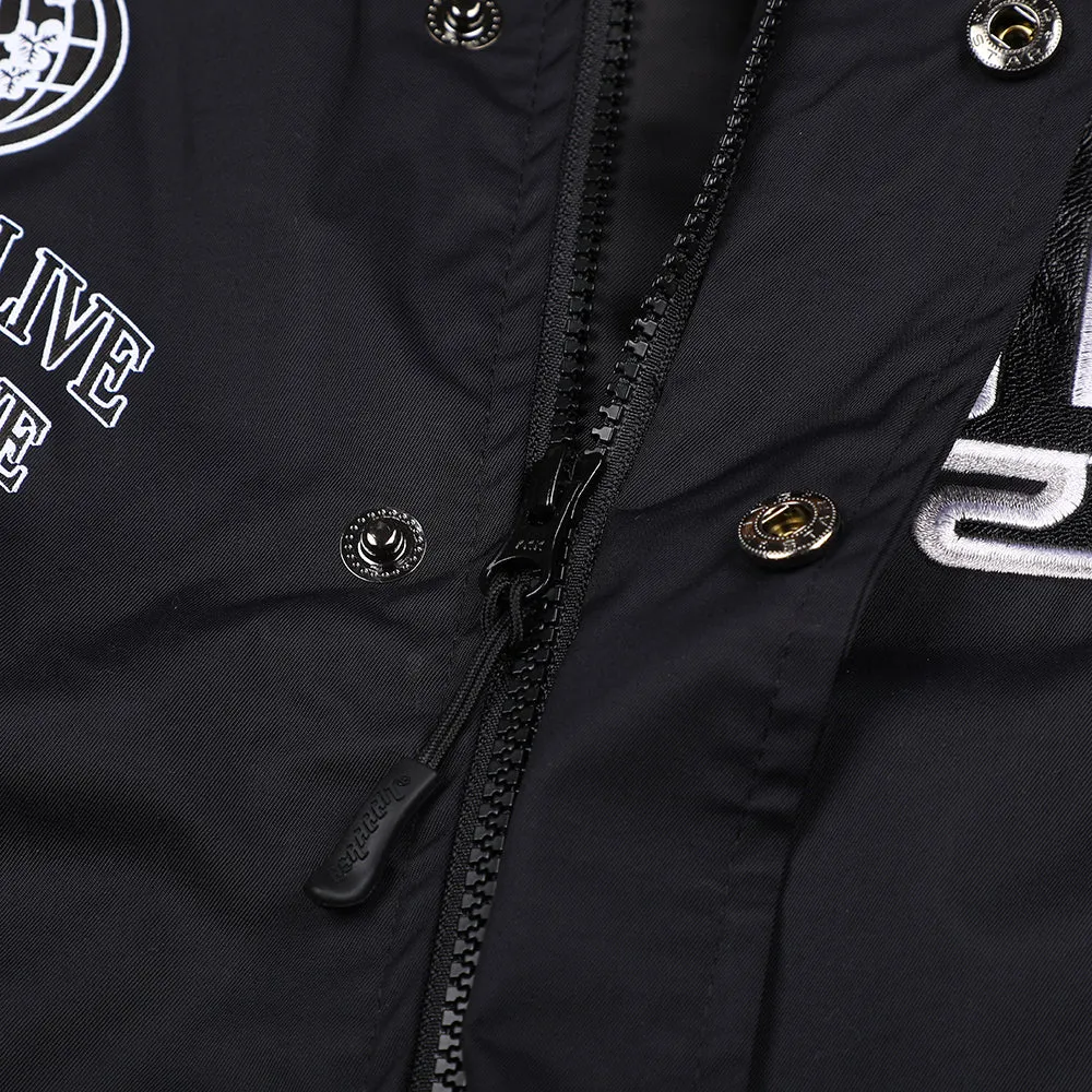 DFR LOGO PATCH VARSITY JACKET BLACK