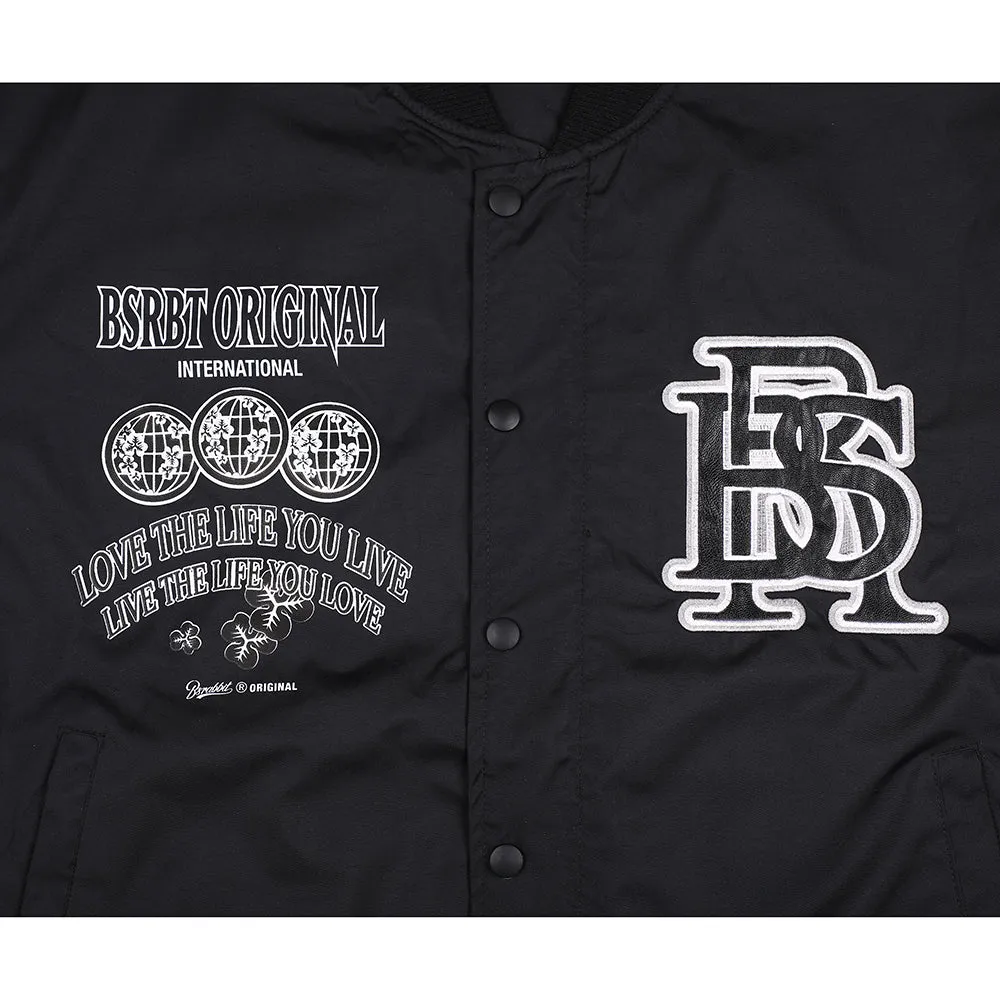 DFR LOGO PATCH VARSITY JACKET BLACK