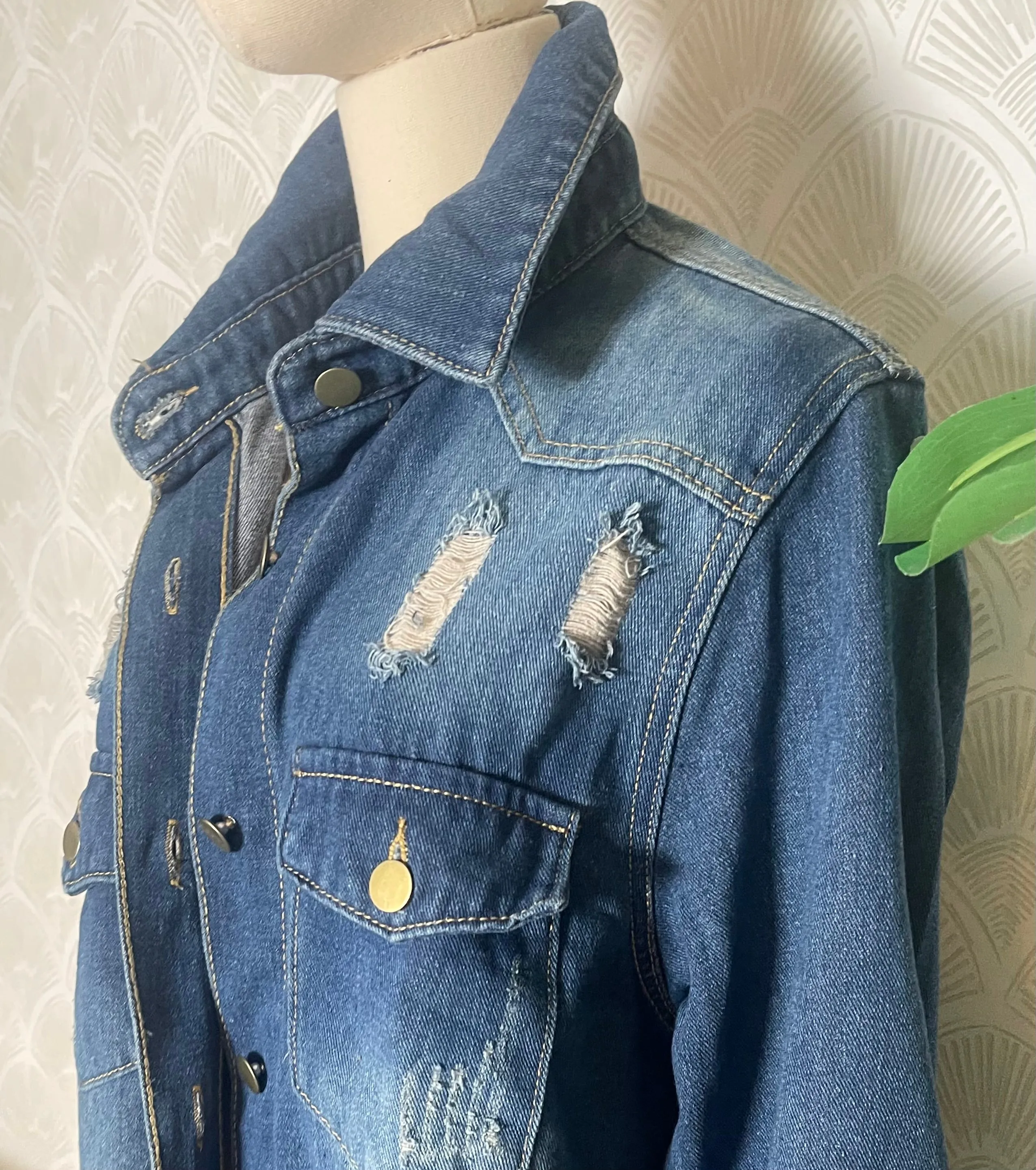 Distressed Denim Shirt Jacket