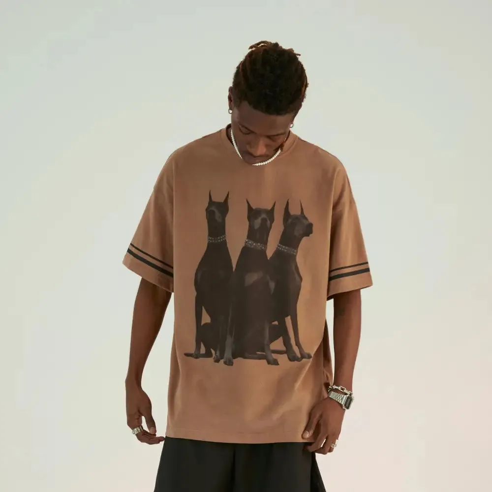 Doberman Printed Round Neck T-shirt