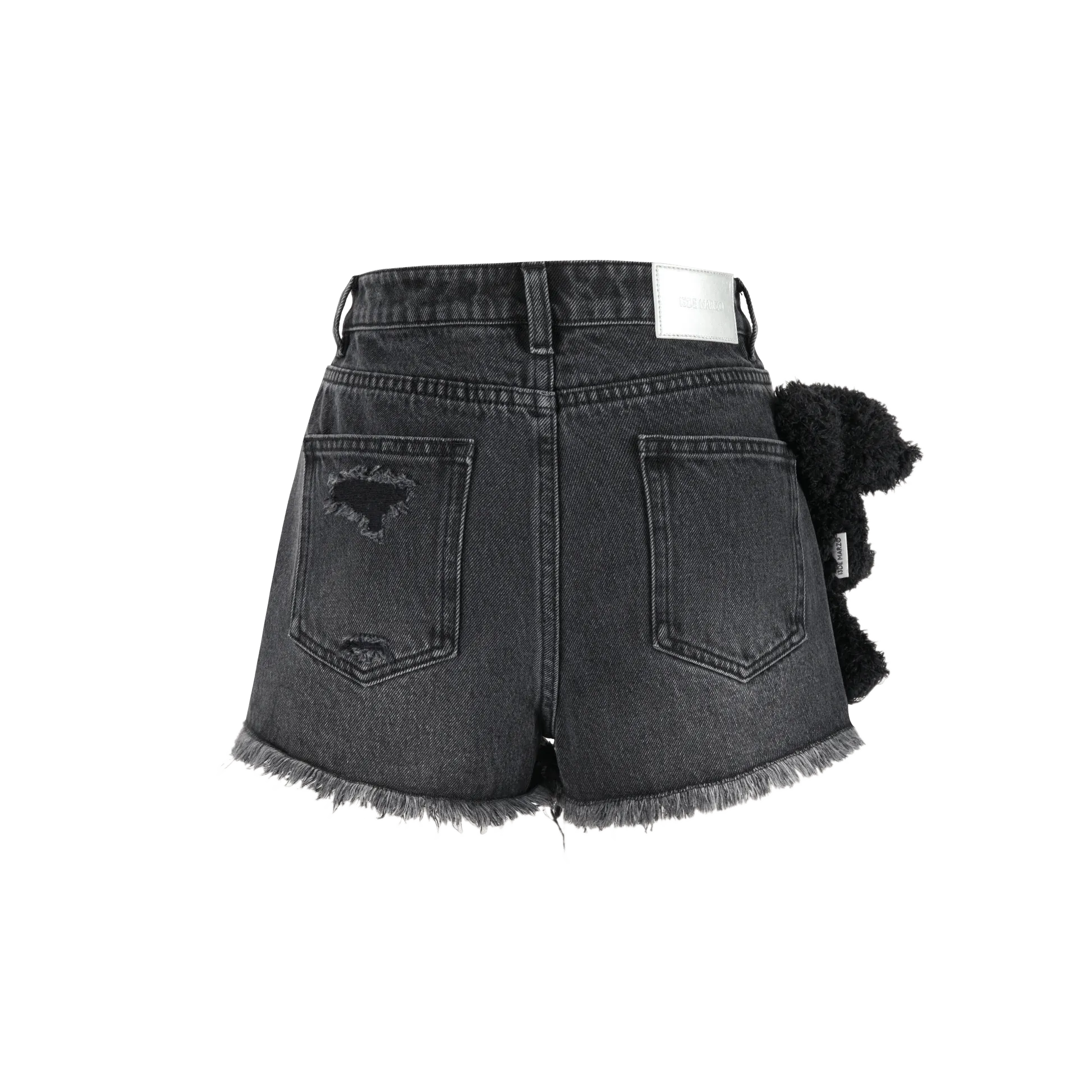 Doozoo Washed Denim Shorts in Black