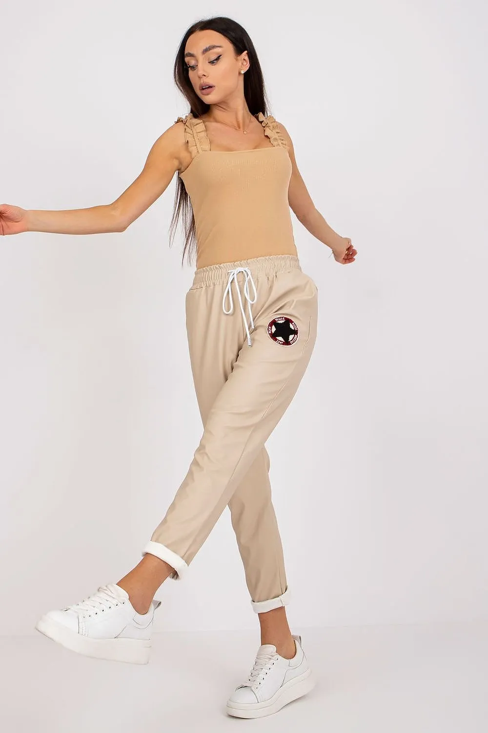 Eco-Friendly High-Rise Fashion Trousers