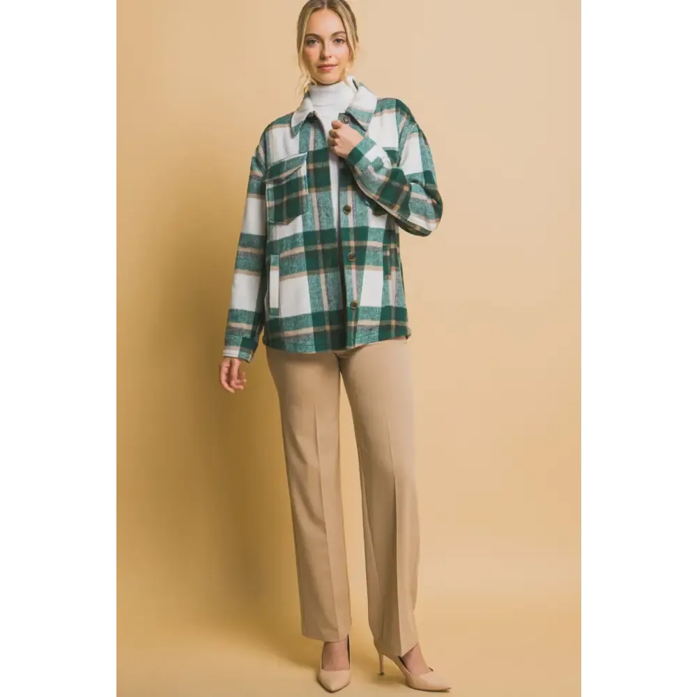 Elevate Your Wardrobe with the Chic Plaid Button Up Shacket