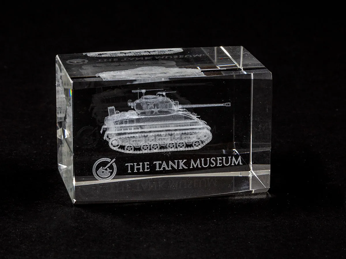 Engraved Glass Cube: Sherman