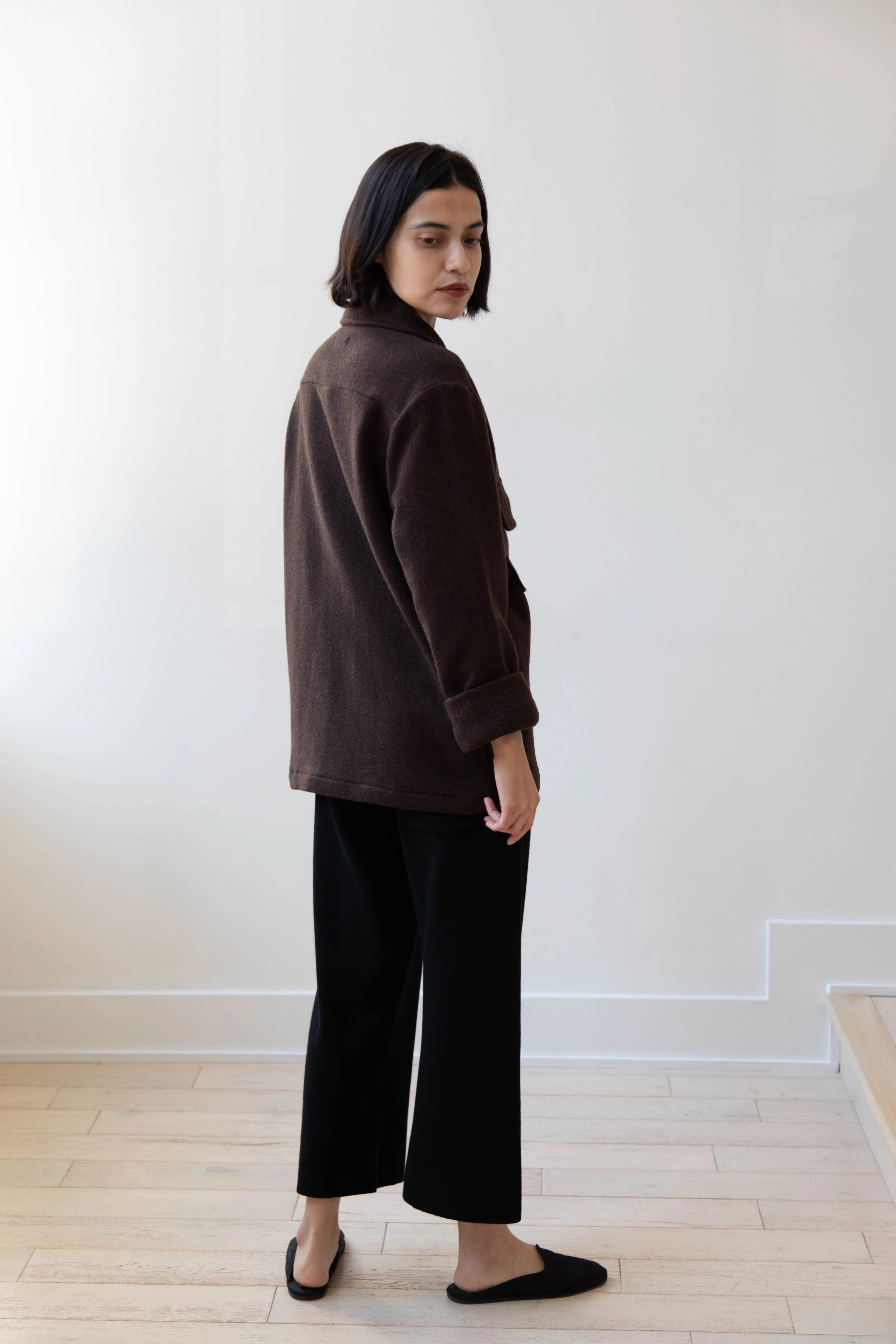 Evan Kinori | Field Shirt in Cashmere/Lambswool Herringbone